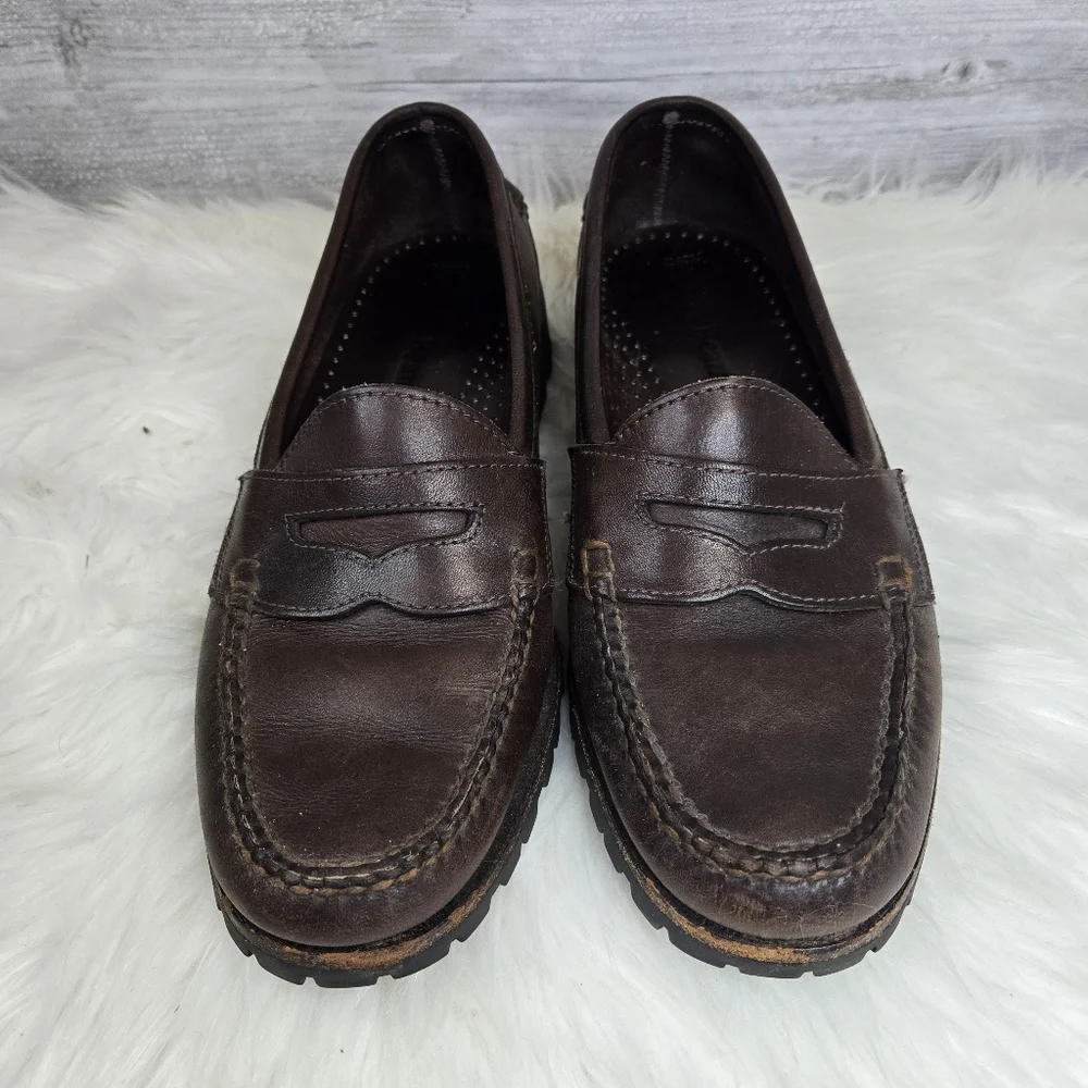 L.L.Bean Leather Penny Loafers With Vibram Soles - Picture 2 of 5